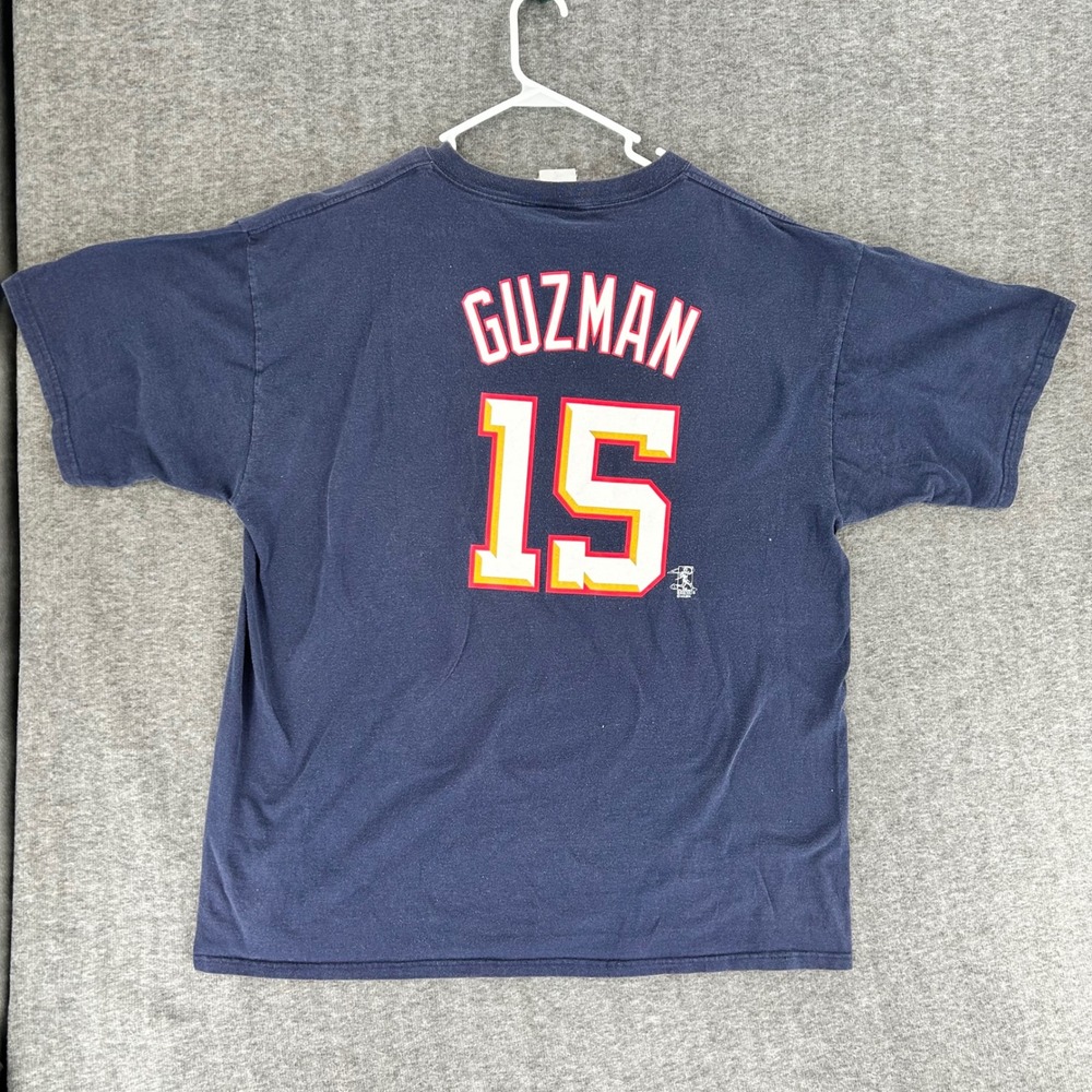 Majestic Washington Nationals Cristian Guzman 15 Navy Blue MLB T-Shirt Mens 2XL - Picture 4 of 8